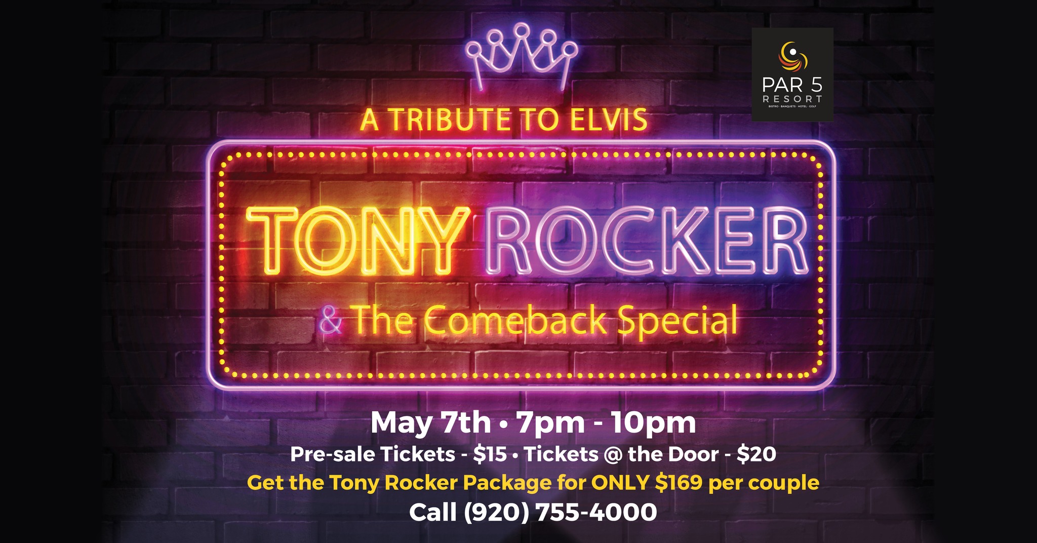 Tony Rocker & The Comeback Special A Tribute to Elvis Par 5 Resort